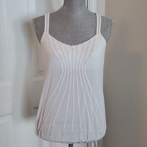 A|X White Beaded Tank
